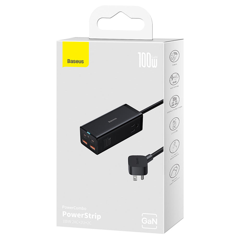 Baseus PowerCombo US forlengelseskabel, 1 x Stikkontakt, Svart PSZM000201