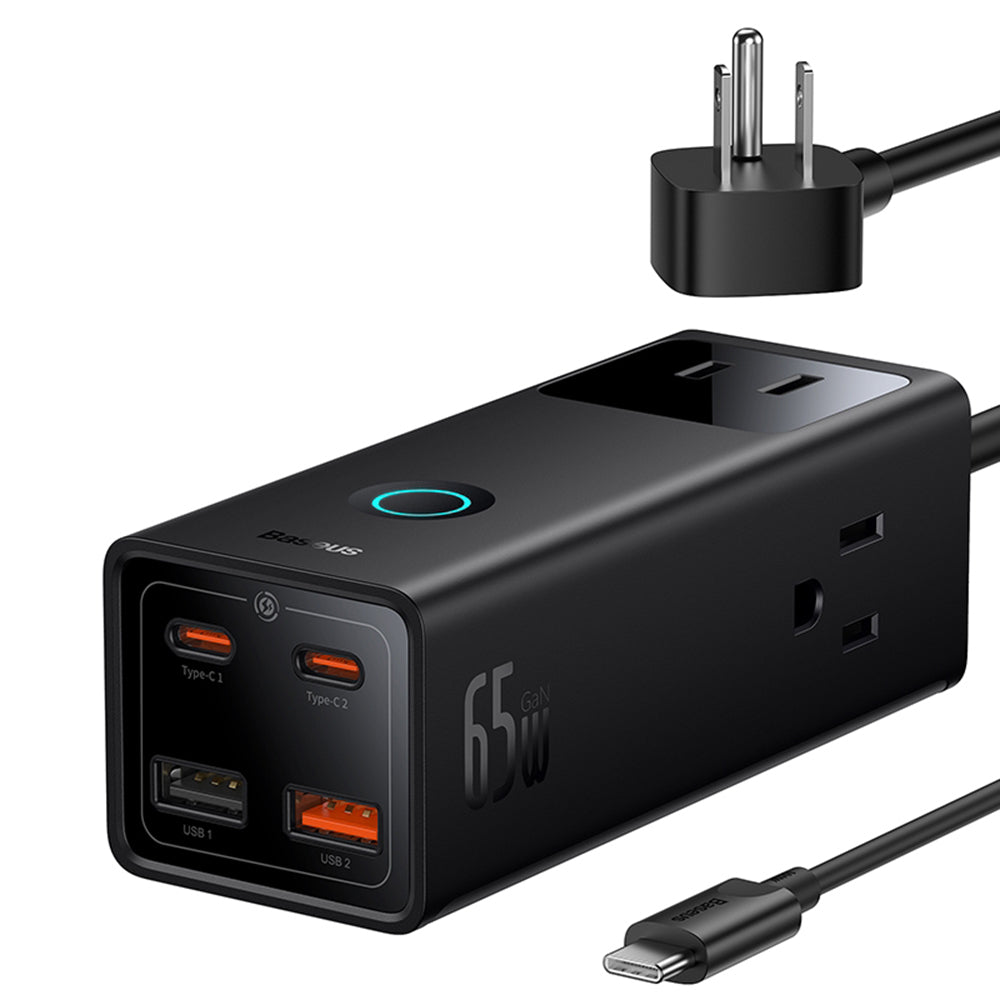 Baseus PowerCombo US forlengelseskabel, 3 x stikkontakt, Svart PSLA020101