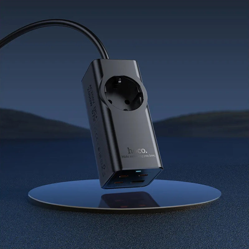 Forlenger HOCO NS9, 1 x Schuko, Svart