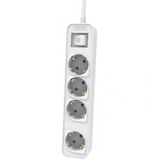 Philips skjøteledning, 4 x Schuko, 1,5 m, hvit CHP2144W/60