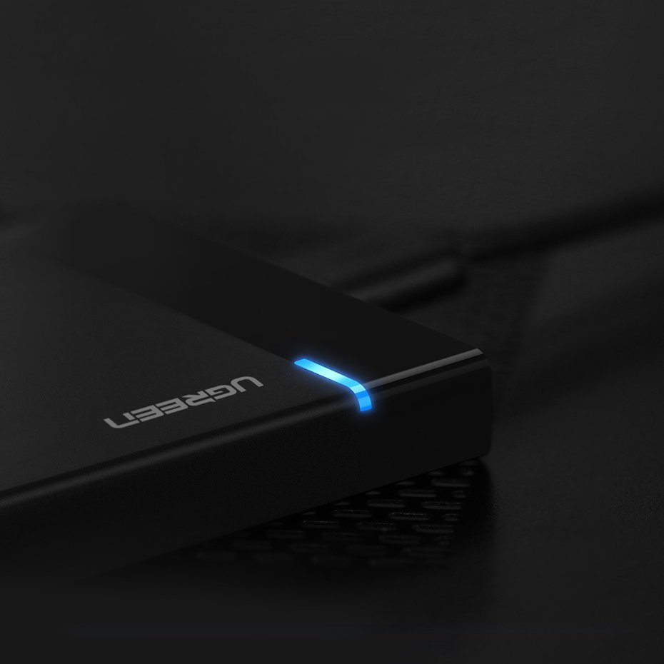 Rack UGREEN US221 for HDD / SSD SATA 2.5inch, USB 3.2, Svart