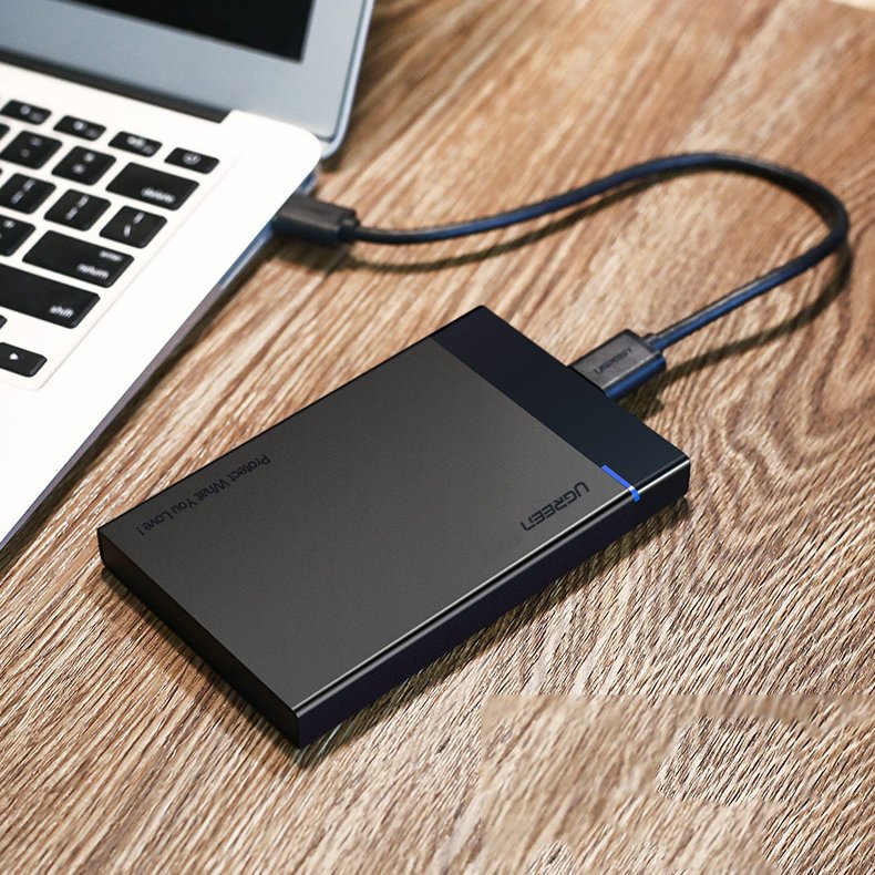 Rack UGREEN US221 for HDD / SSD SATA 2.5inch, USB 3.2, Svart