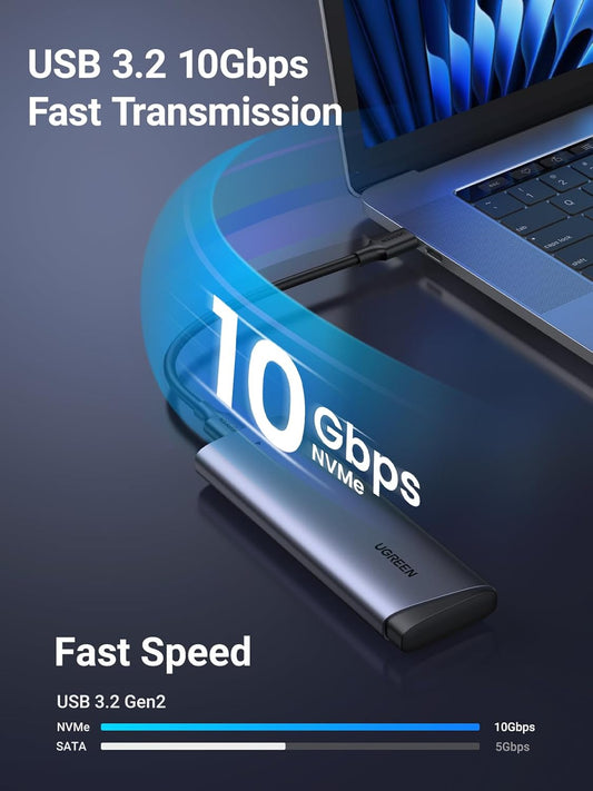 Rack UGREEN CM767 for SSD SATA M.2 NVMe, Grå