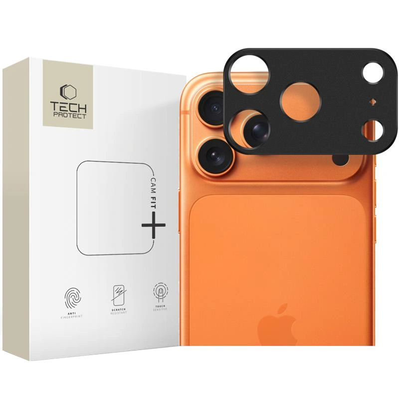 Bakre kameraramme Tech-Protect Camalloy Fit+ for Apple iPhone 17 Pro Max, Aluminium, Svart