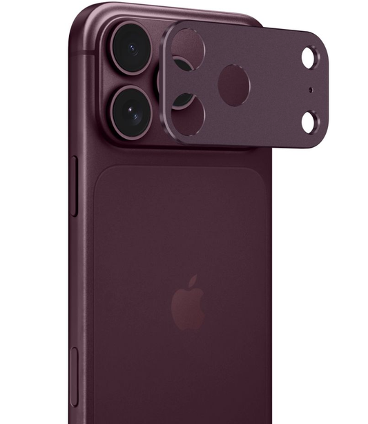 Tech-Protect Camalloy Fit+ kamerabeskyttelsesramme for Apple iPhone 18 Pro, aluminium, burgunderfarget