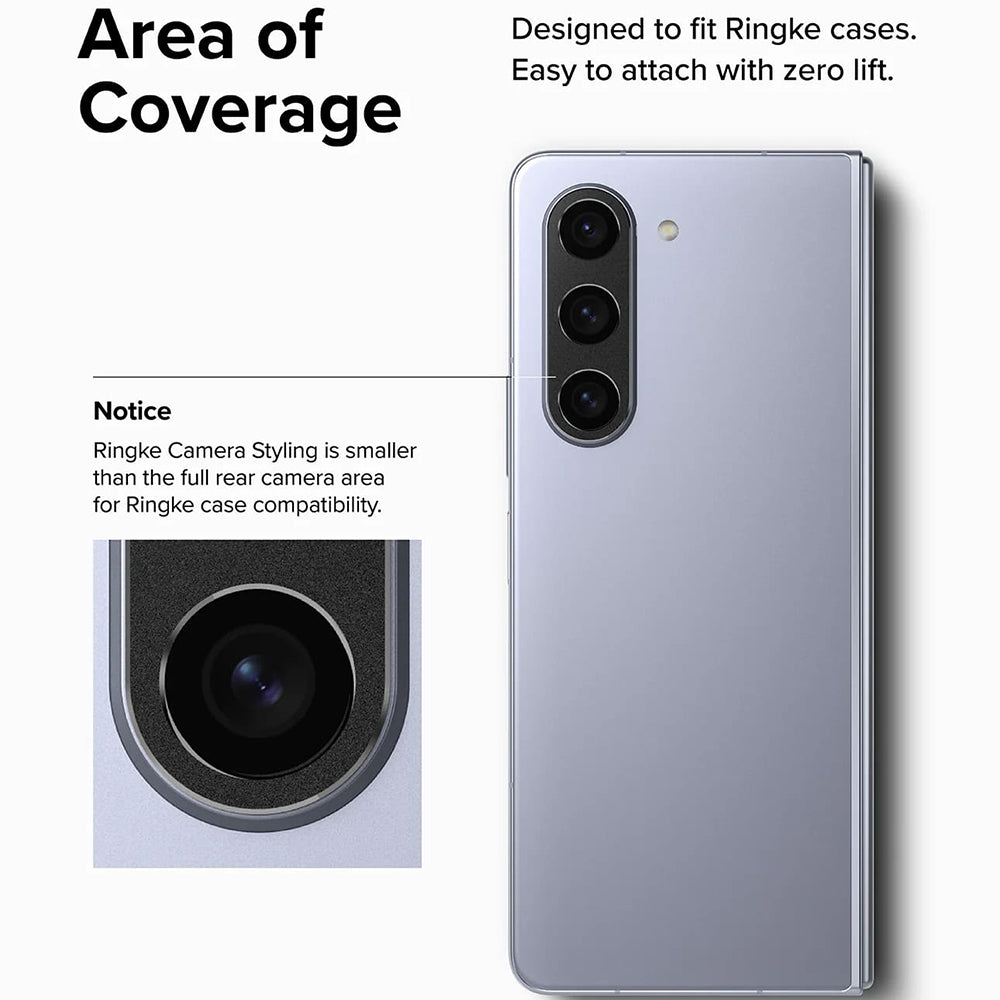 Ringke Styling bakre kameraramme for Samsung Galaxy Z Fold5 F946, Aluminium, Svart