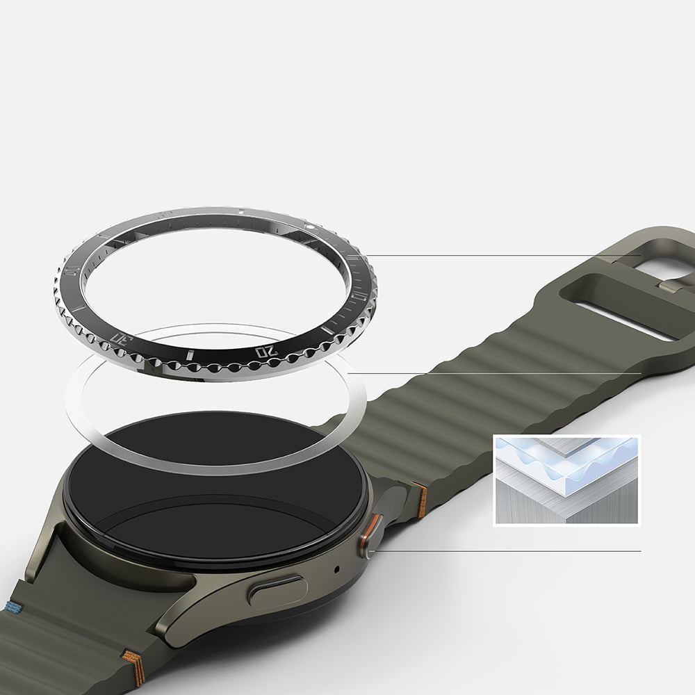 Ringke Premium Styling Beskyttelsesramme for Samsung Galaxy Watch7 40mm, Modell 4, Svart