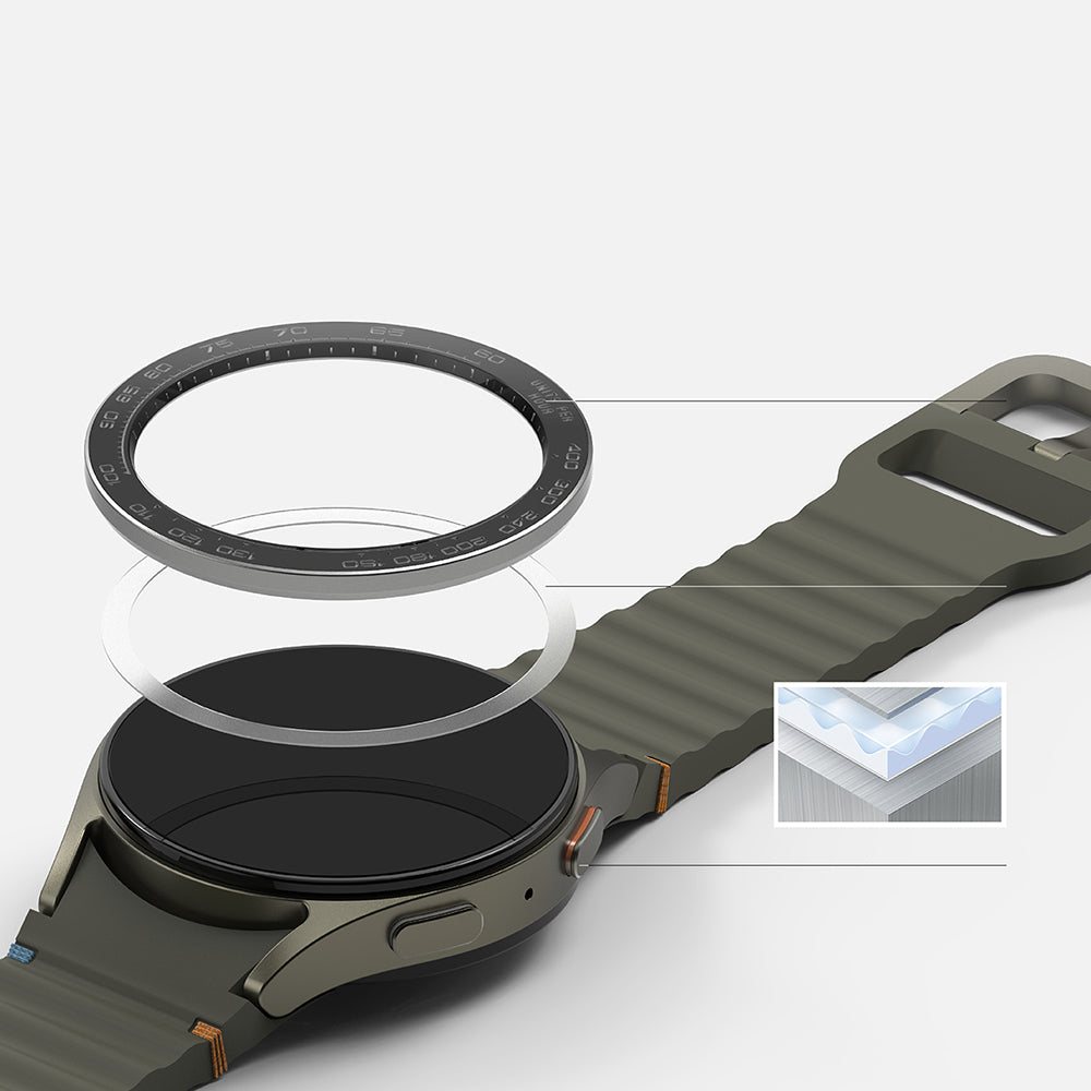 Ringke Premium Styling Beskyttelsesramme for Samsung Galaxy Watch7 44mm, Modell 1, Svart