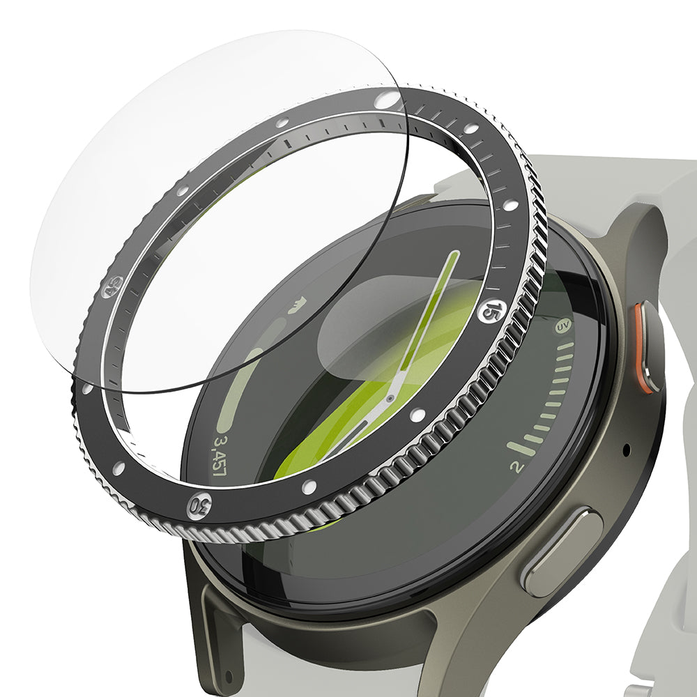 Ringke Premium Styling Beskyttelsesramme for Samsung Galaxy Watch7 44mm, Modell 2, Svart