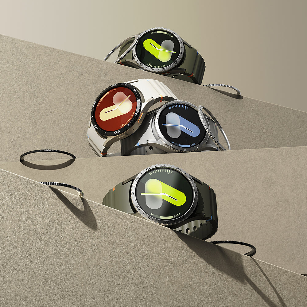 Ringke Styling beskyttelsesramme for Samsung Galaxy Watch7 40mm, Modell 5, Sølv