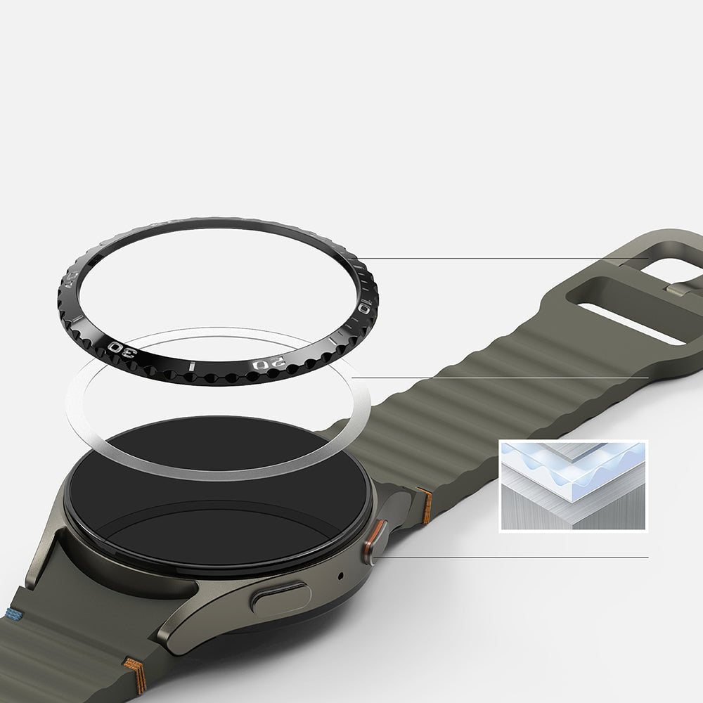 Ringke Styling beskyttelsesramme for Samsung Galaxy Watch7 40mm, Modell 6, Svart