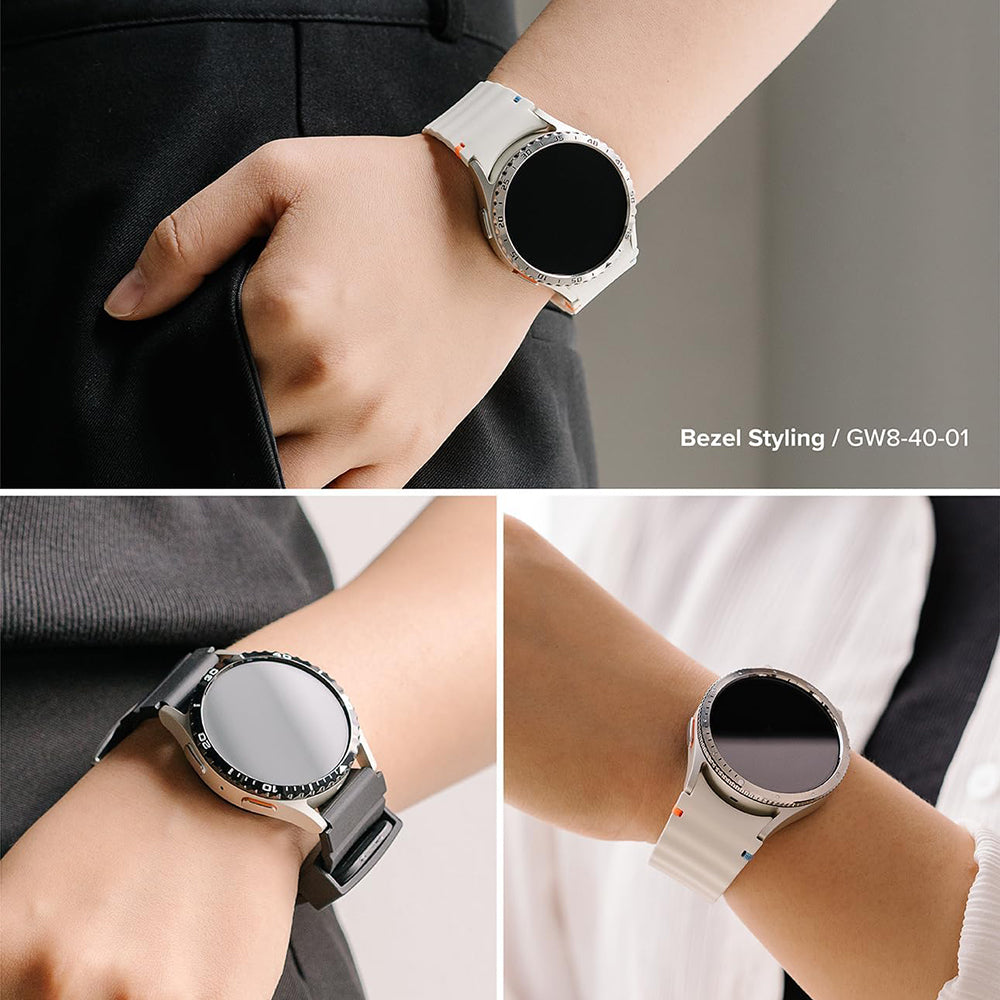 Ringke Inner Styling beskyttelsesramme for Samsung Galaxy Watch8 Classic, Sølv