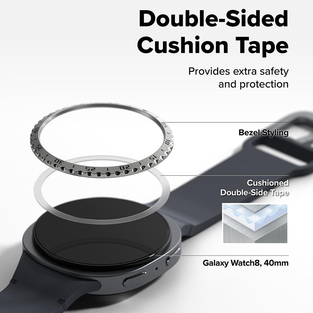 Ringke Inner Styling beskyttelsesramme for Samsung Galaxy Watch8 Classic, Sølv
