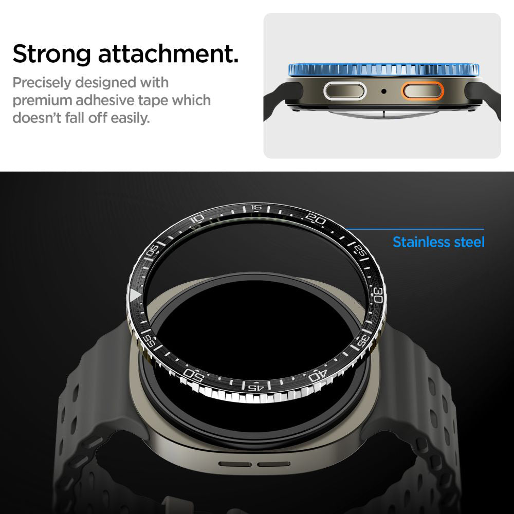 Spigen Tune Diver beskyttelsesramme for Samsung Galaxy Watch8 44mm, Svart ACS10008