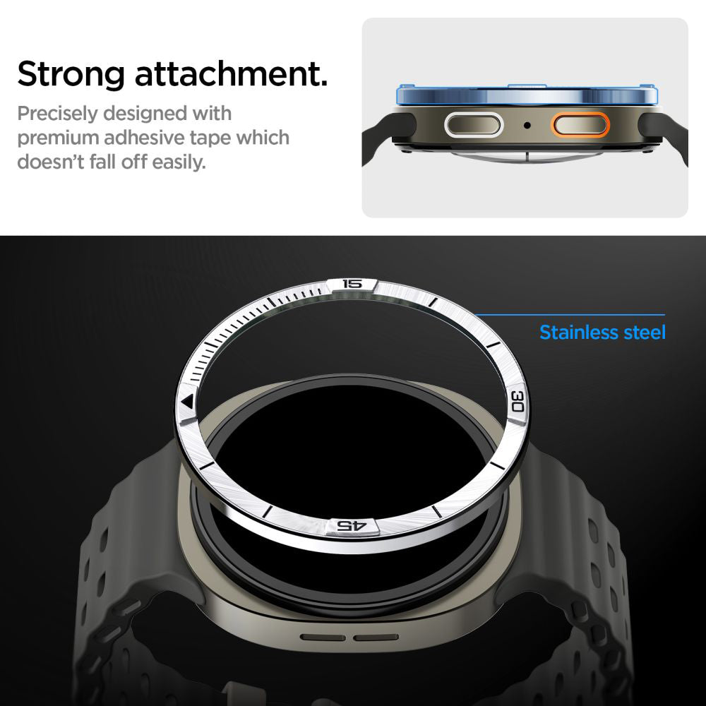 Spigen Tune Pilot Beskyttelsesramme for Samsung Galaxy Watch8 44mm, Sølv ACS10009