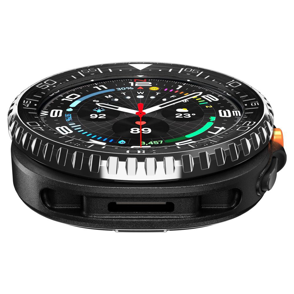 Spigen Tune Pro Diver beskyttelsesramme for Samsung Galaxy Watch8 Classic, Svart ACS10016