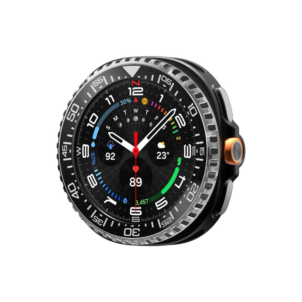 Spigen Tune Pro Diver beskyttelsesramme for Samsung Galaxy Watch8 Classic, Svart ACS10016
