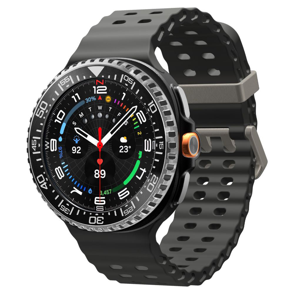 Spigen Tune Pro Diver beskyttelsesramme for Samsung Galaxy Watch8 Classic, Svart ACS10016