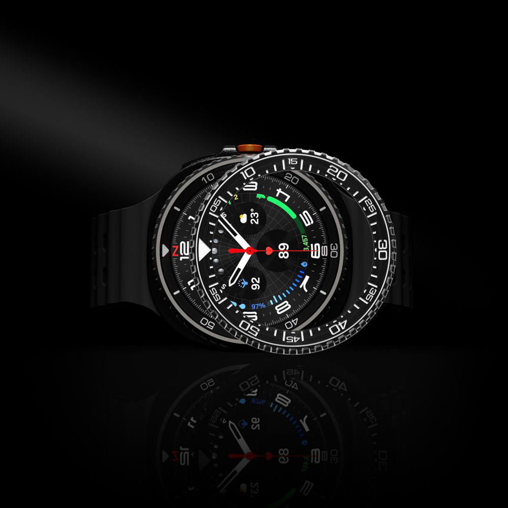 Spigen Tune Pro Diver beskyttelsesramme for Samsung Galaxy Watch8 Classic, Svart ACS10016