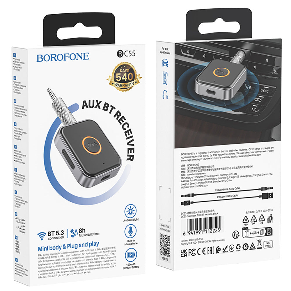 Bluetooth-mottaker Borofone BC55 Suave, Svart