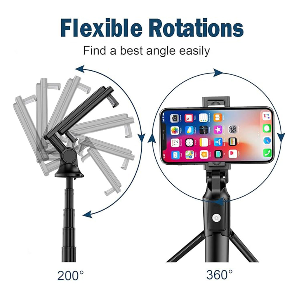 Selfie Stick Bluetooth Techsuit K22, Universal, Svart