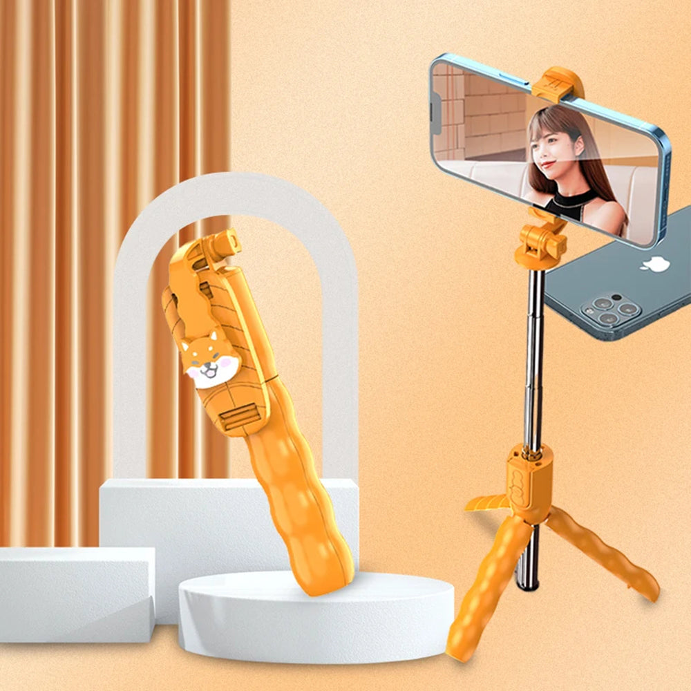 Selfie Stick Bluetooth Techsuit KT01, Universal, Oransje