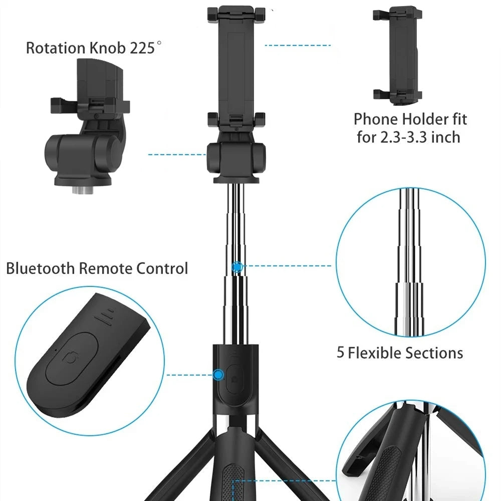 Selfie Stick Bluetooth Techsuit L01, Universal, Svart