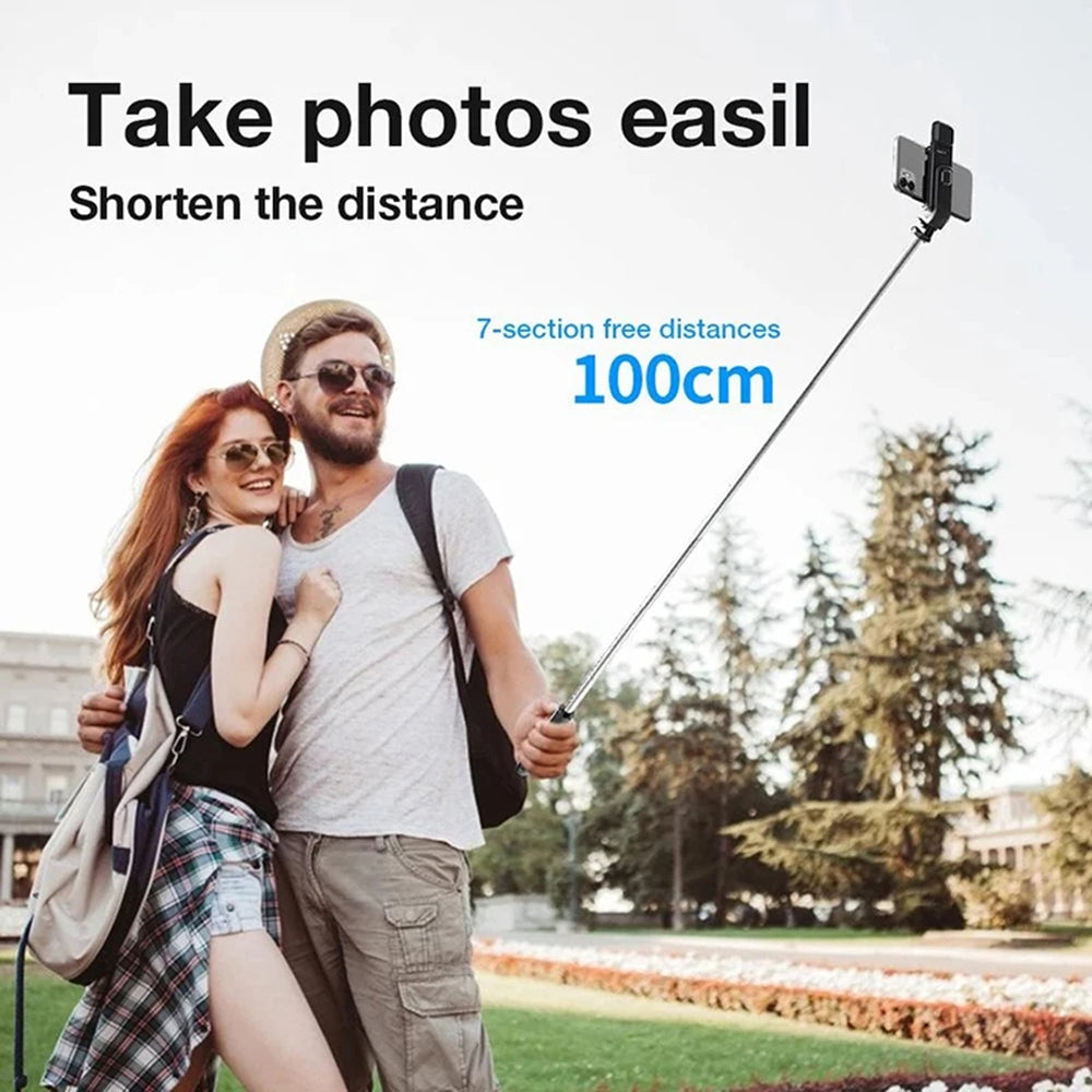 Selfie Stick Bluetooth Techsuit L02s, Universal, Svart