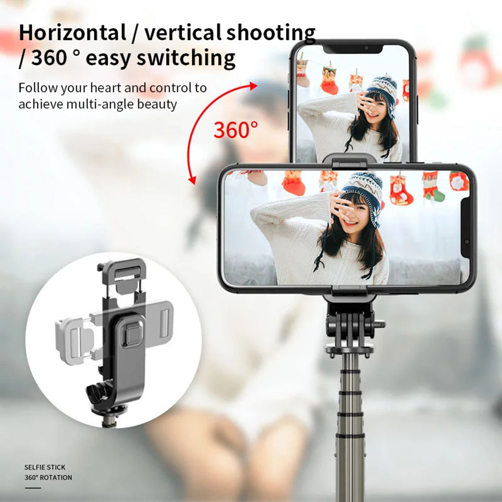 Selfie Stick Bluetooth Techsuit L03, Universal, Svart