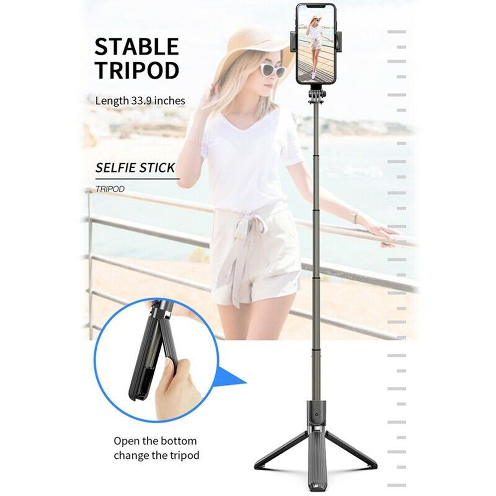 Selfie Stick Bluetooth Techsuit L08, Universal, Svart