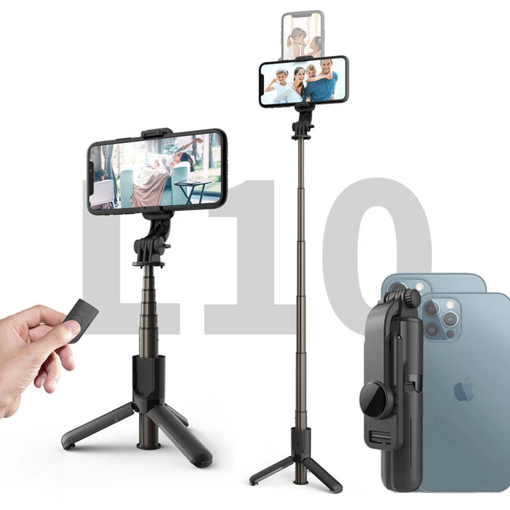 Selfie Stick Bluetooth Techsuit L10, Universal, Svart