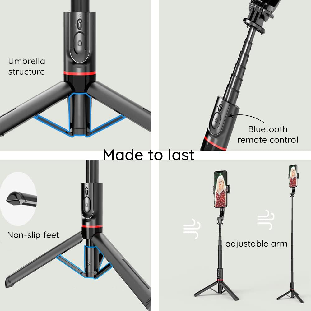 Selfie Stick Bluetooth Techsuit L12, Universal, Svart