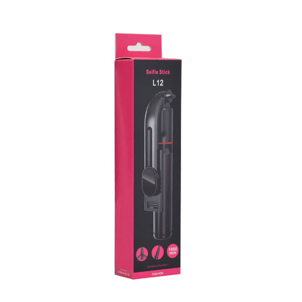 Selfie Stick Bluetooth Techsuit L12, Universal, Svart