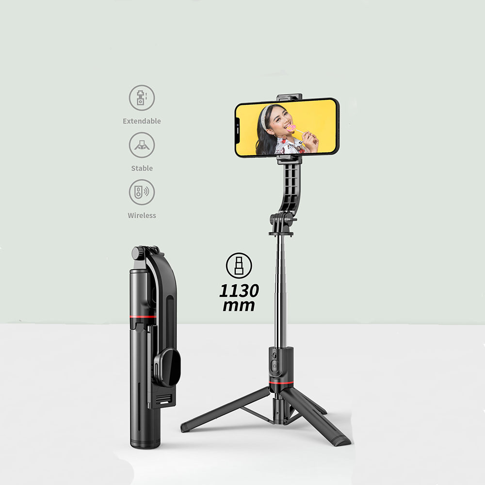 Selfie Stick Bluetooth Techsuit L13, Universal, Svart