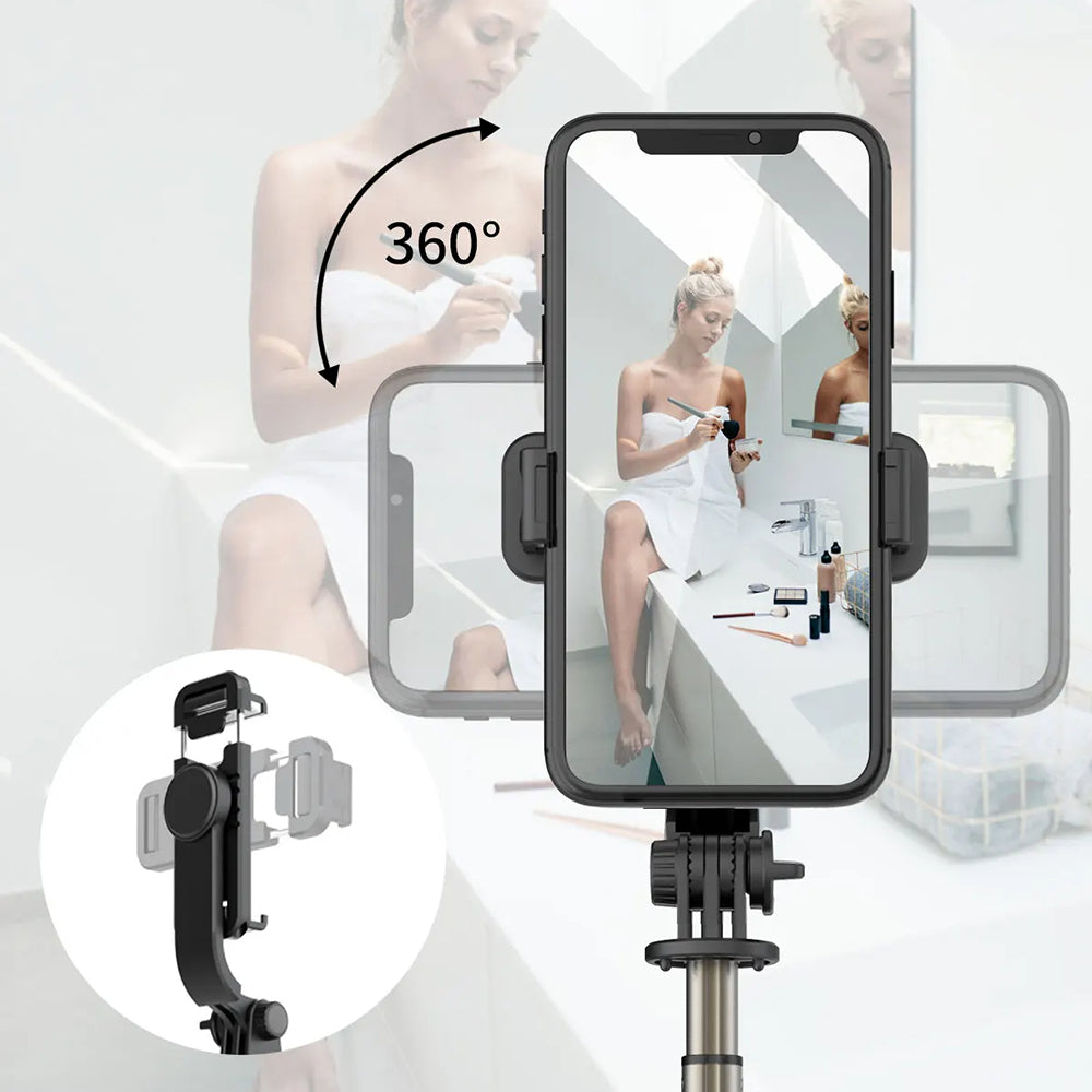 Selfie Stick Bluetooth Techsuit Q03, Universal, Svart