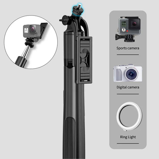 Selfie Stick Bluetooth Techsuit Q05, Universal, Svart