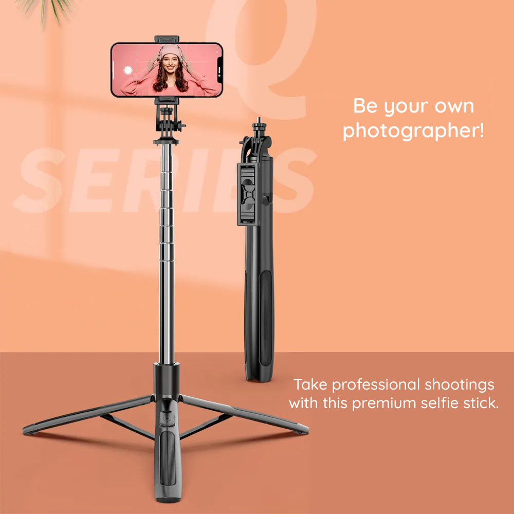 Selfie Stick Bluetooth Techsuit Q05, Universal, Svart