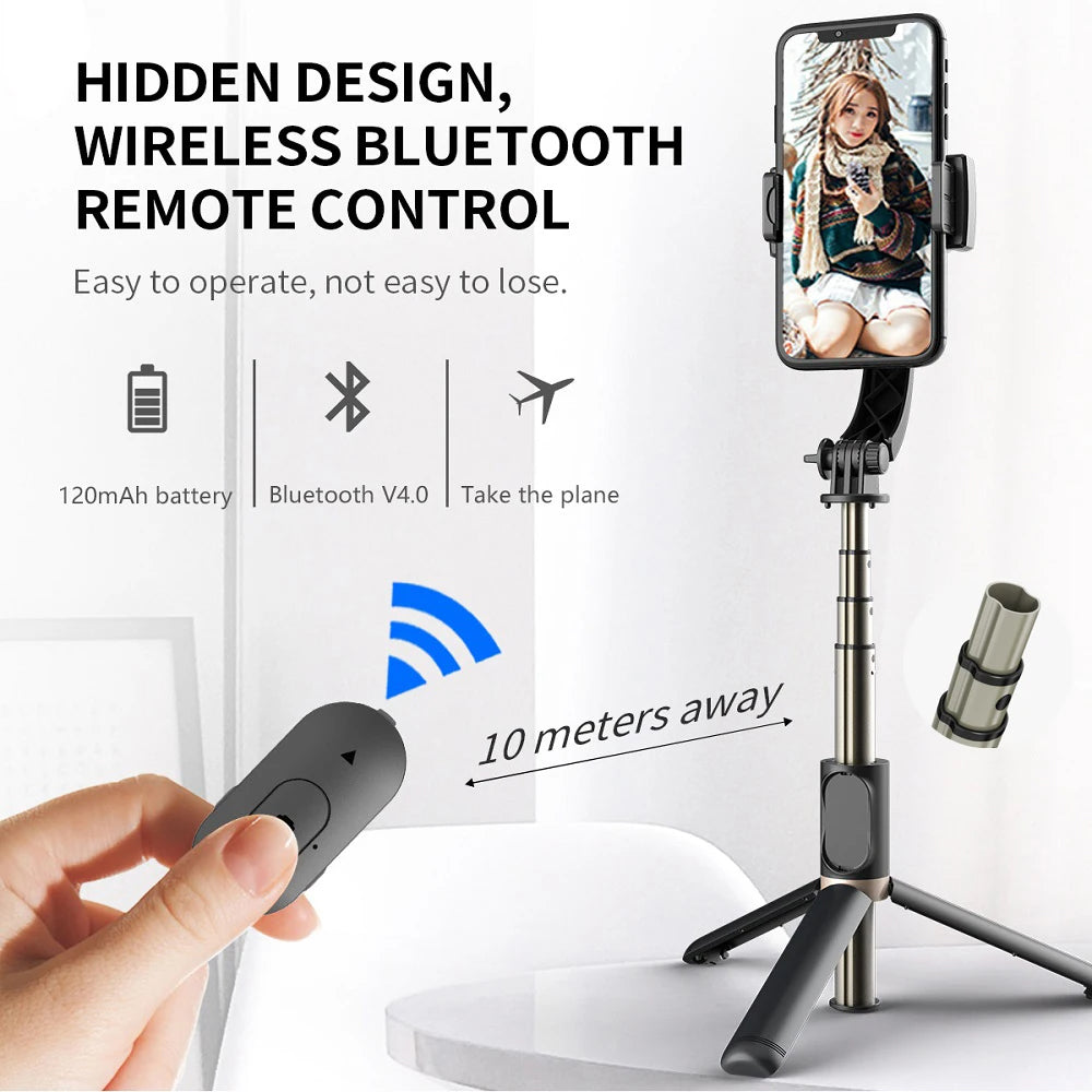 Selfie Stick Bluetooth Techsuit Q08, Universal, Svart
