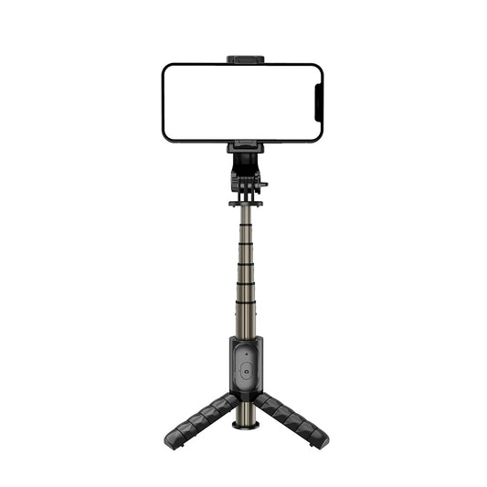 Selfie Stick Bluetooth Techsuit Q10, Universal, Svart