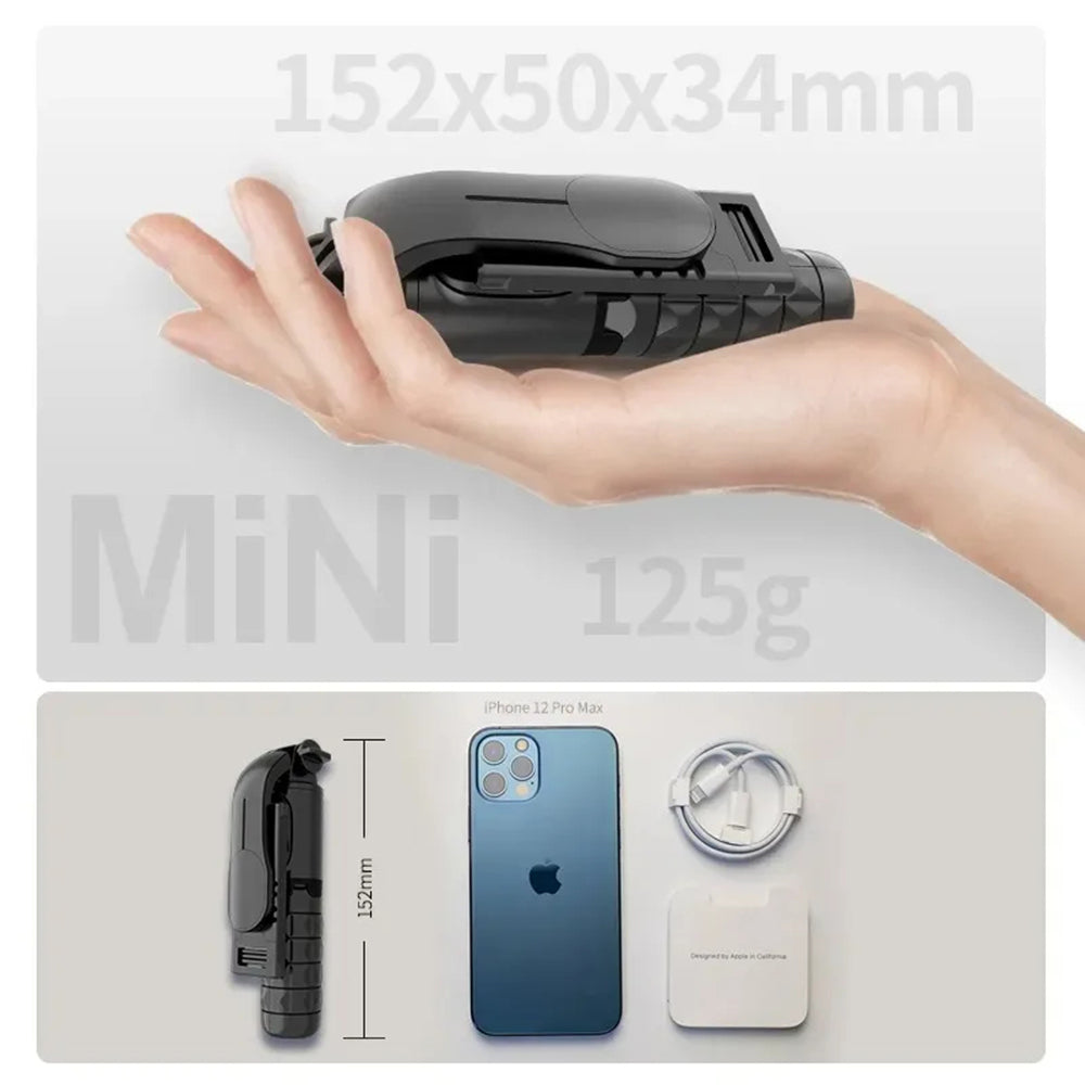Selfie Stick Bluetooth Techsuit Q10, Universal, Svart