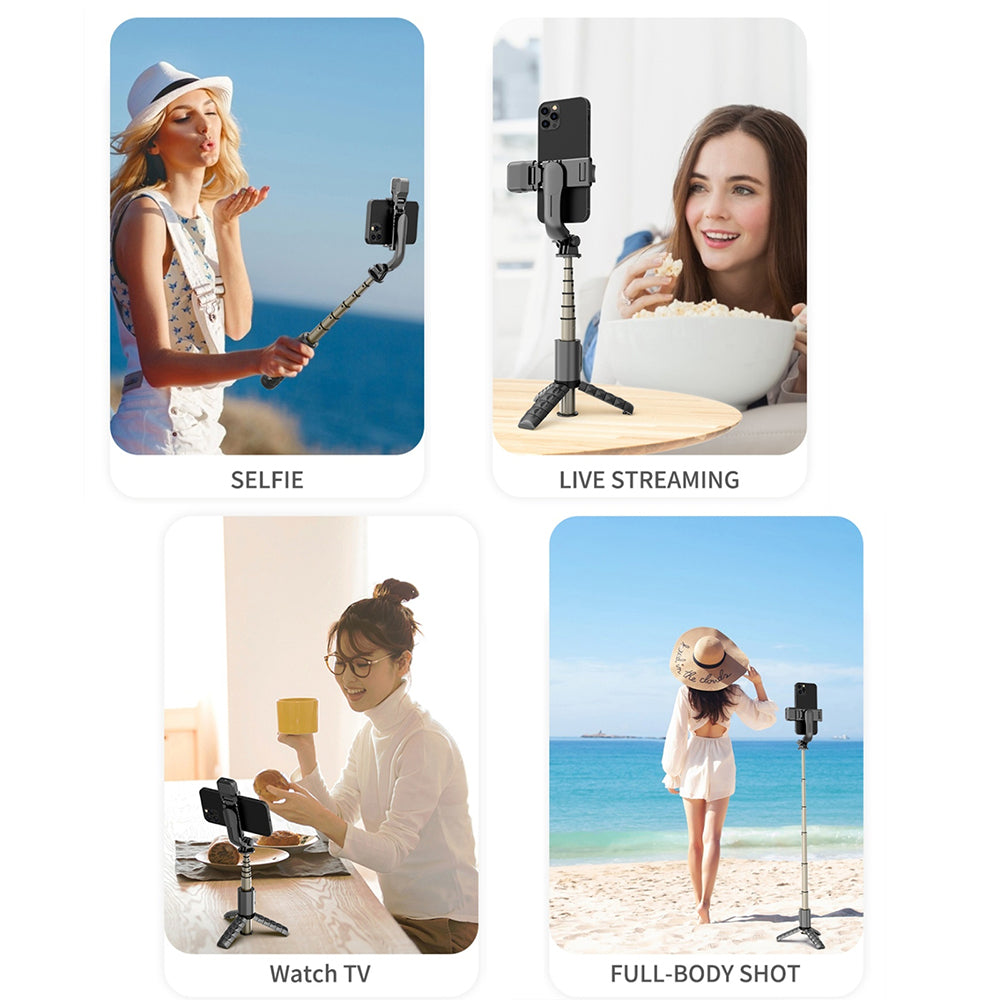 Selfie Stick Bluetooth Techsuit Q10s, Universal, Svart
