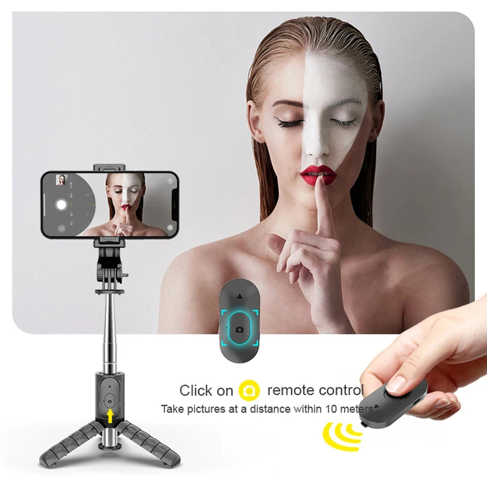 Selfie Stick Bluetooth Techsuit Q11s, Universal, Svart