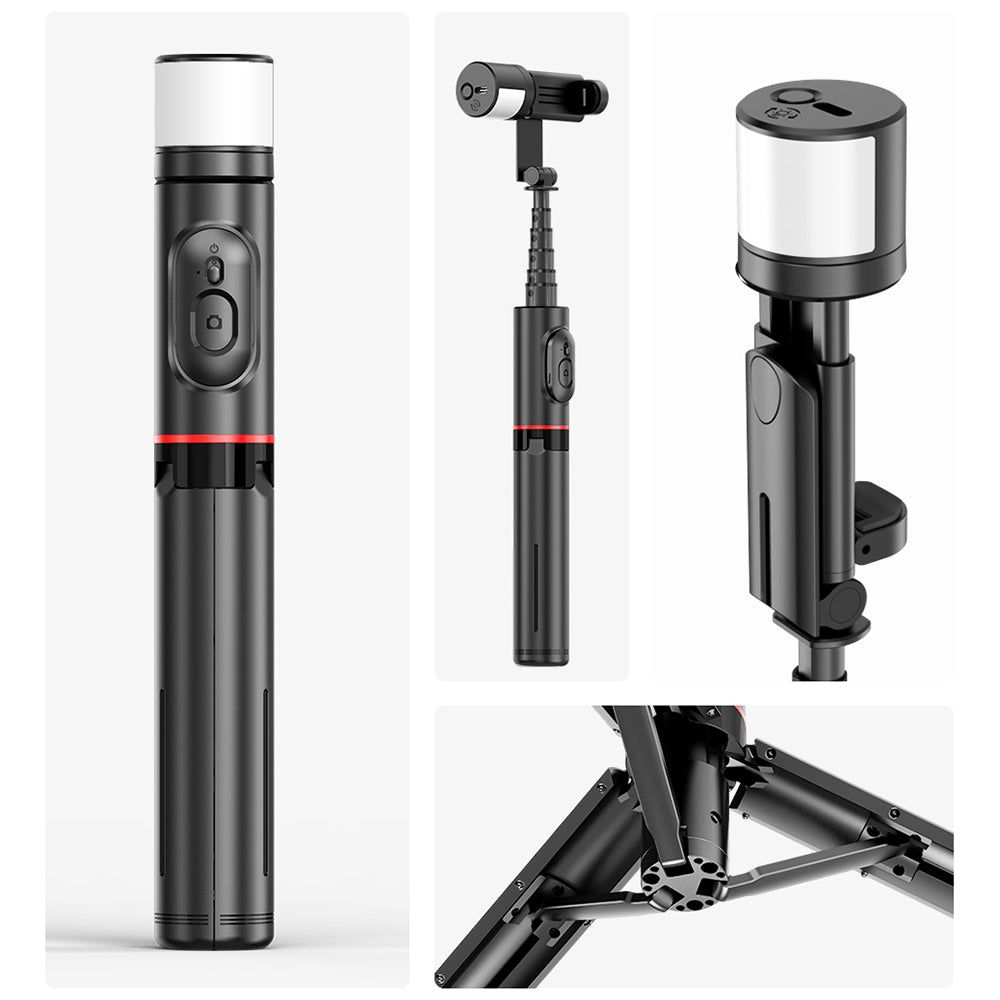 Selfie Stick Bluetooth Techsuit Q12S, Universal, Svart