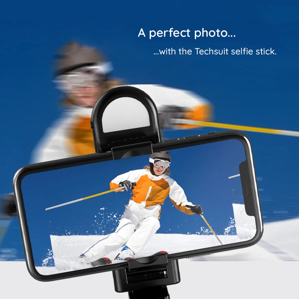 Selfie Stick Bluetooth Techsuit S01-S, Universal, Svart