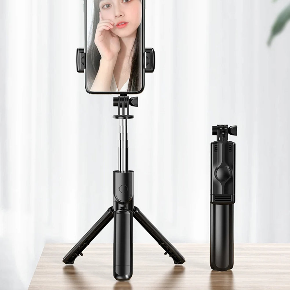 Selfie Stick Bluetooth Techsuit S03, Universal, Svart
