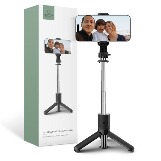 Selfie Stick Bluetooth Tech-Protect L02S, universal, svart