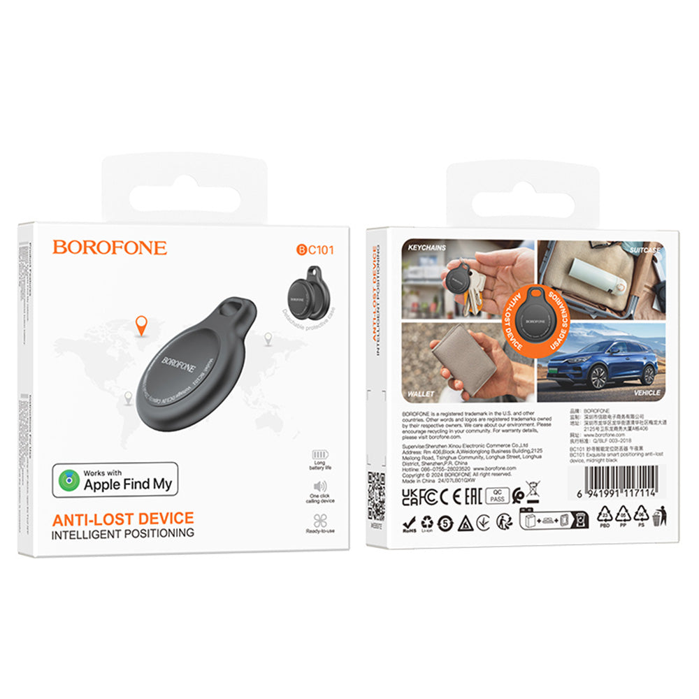 SmartTag Borofone BC101 Exquisite for iOS-serien, Svart