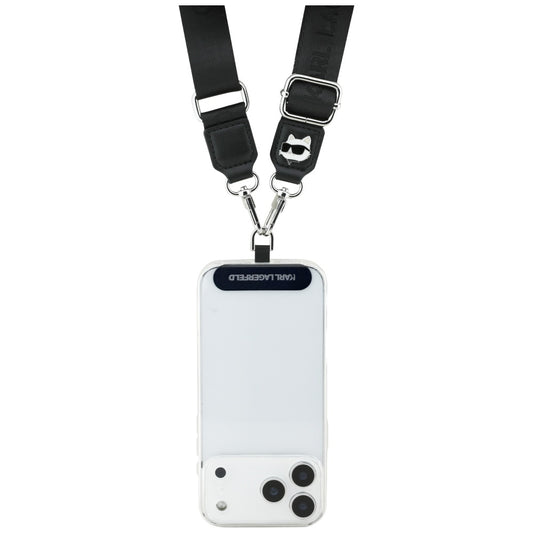 Karl Lagerfeld Choupette Metal Logo Telefon Snor, Svart