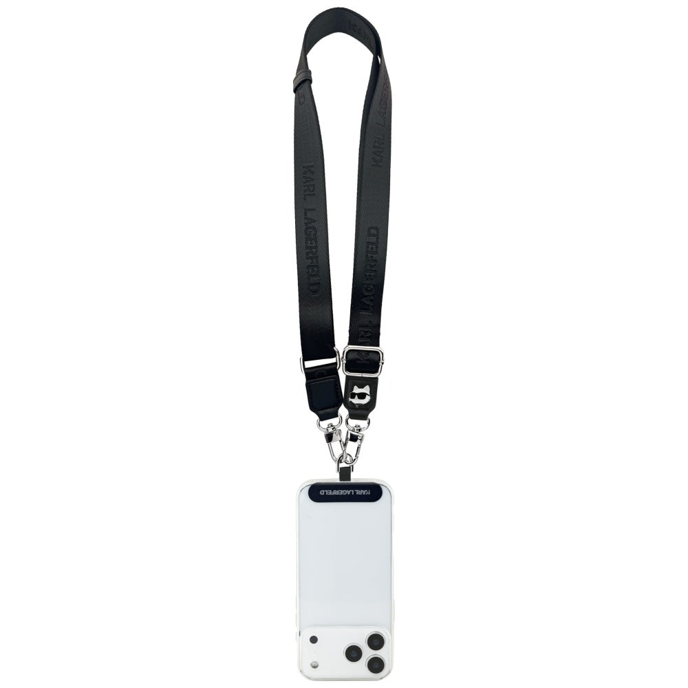 Karl Lagerfeld Choupette Metal Logo Telefon Snor, Svart