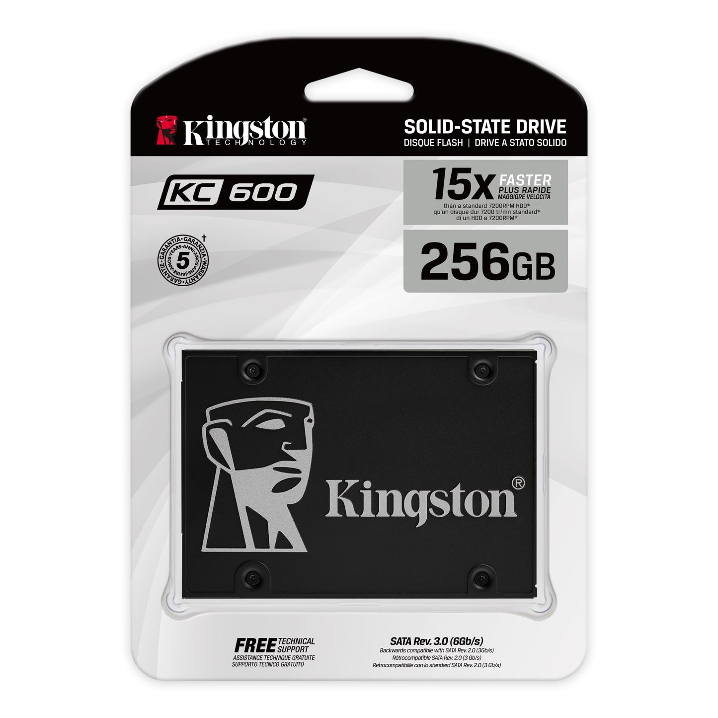 Solid State Drive (SSD) Kingston KC600, 256GB, 2.5 tommer, SATA III SKC600/256G